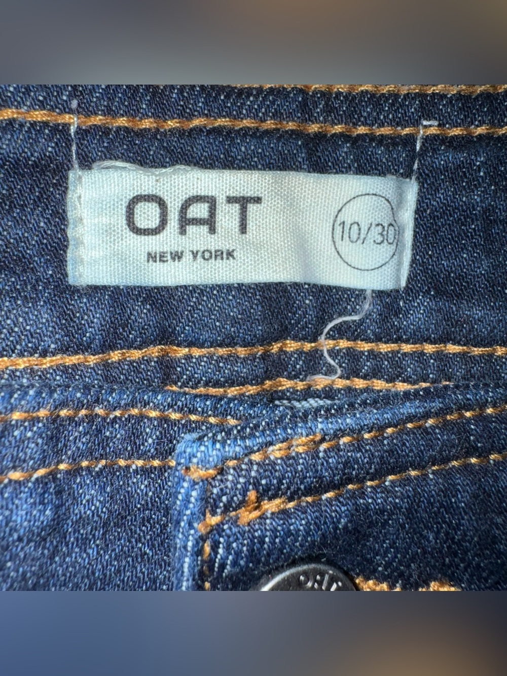 OAT NY High Rise Wide Leg Jeans Dark Blue Raw Hems Size 10/30 - Picture 13 of 15